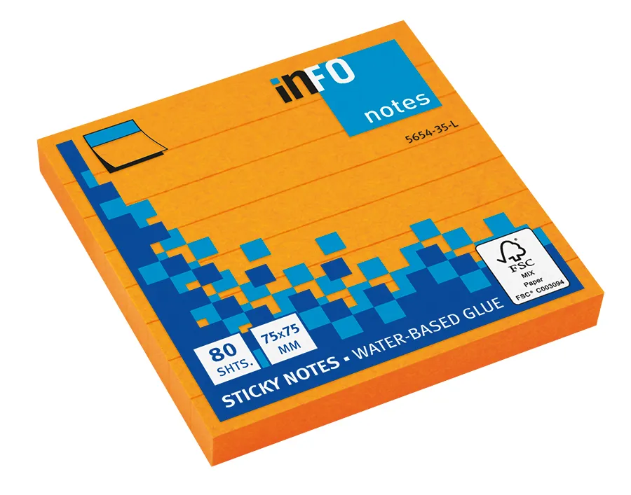 globalnotes-haftnotizen-brillantorange-liniert-75x75-mm-12x80-blatt image 1