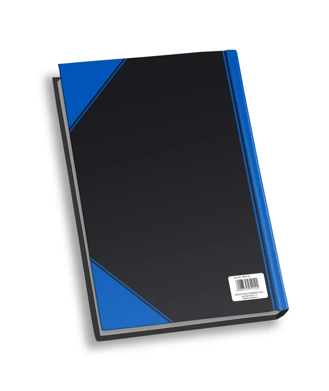 rheita-china-kladde-a6-liniert-96-blatt-schwarz-mit-blauen-ecken image 1