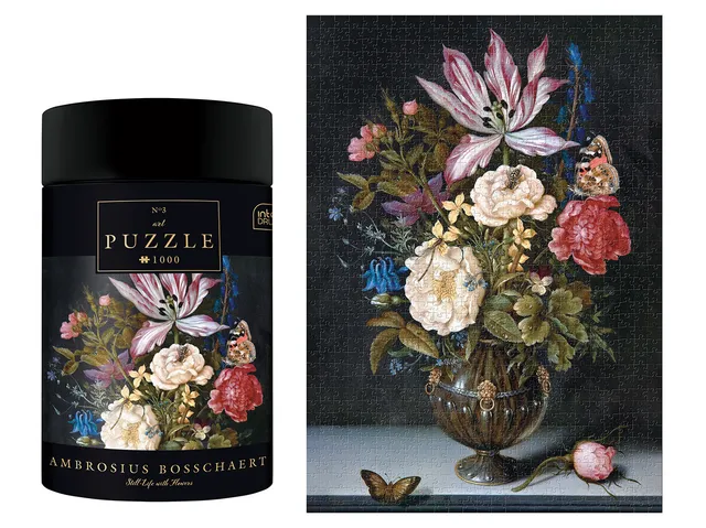 interdruk-puzzle-1000-teile-stillleben-mit-blumen-67-x-48-cm-in-runder-box image 1