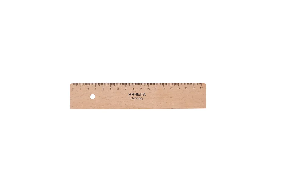 rheita-holzlineal-17-cm-natur-mit-tuschekante image 1