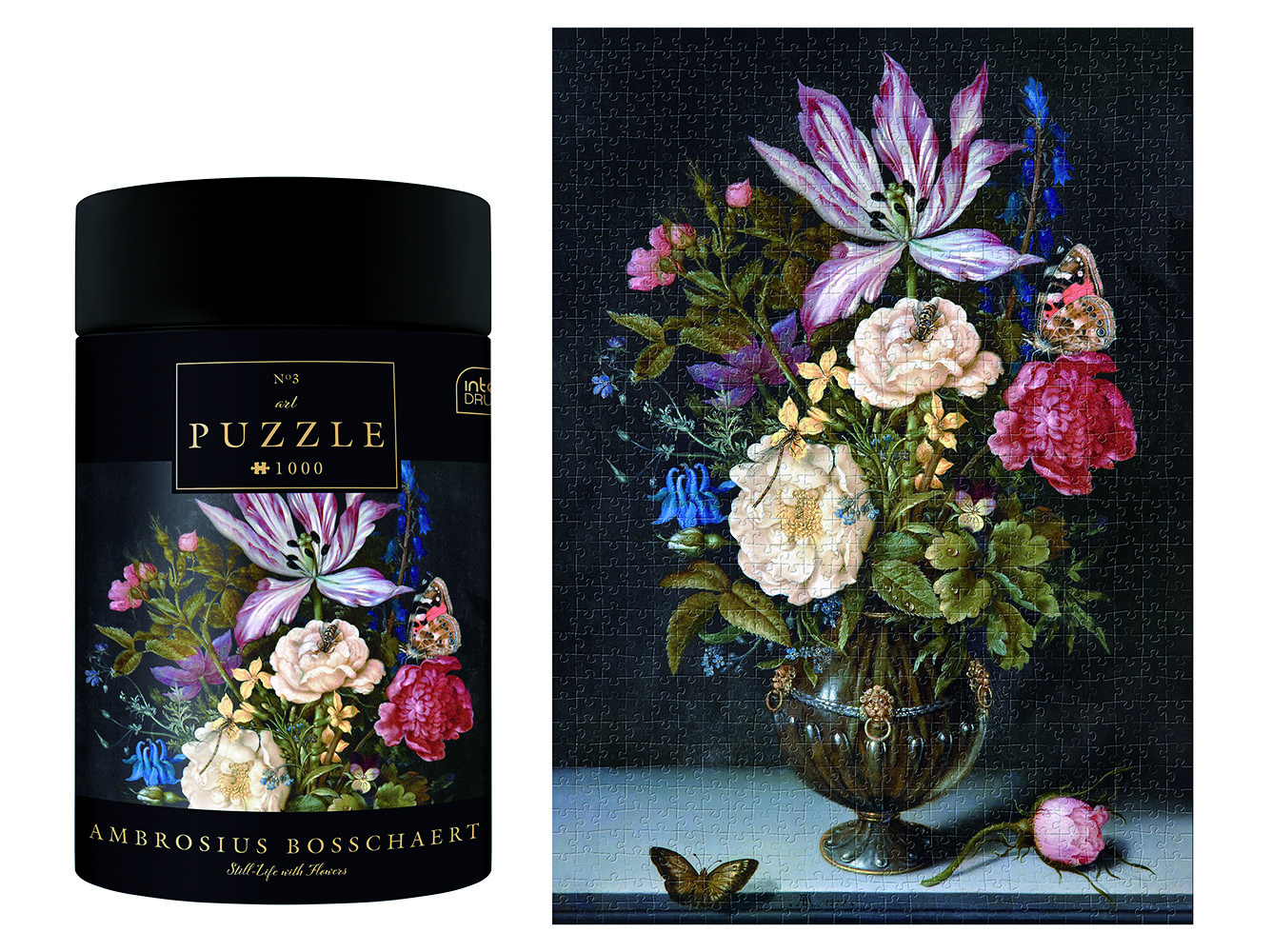 interdruk-puzzle-1000-teile-stillleben-mit-blumen-67-x-48-cm-in-runder-box image 1