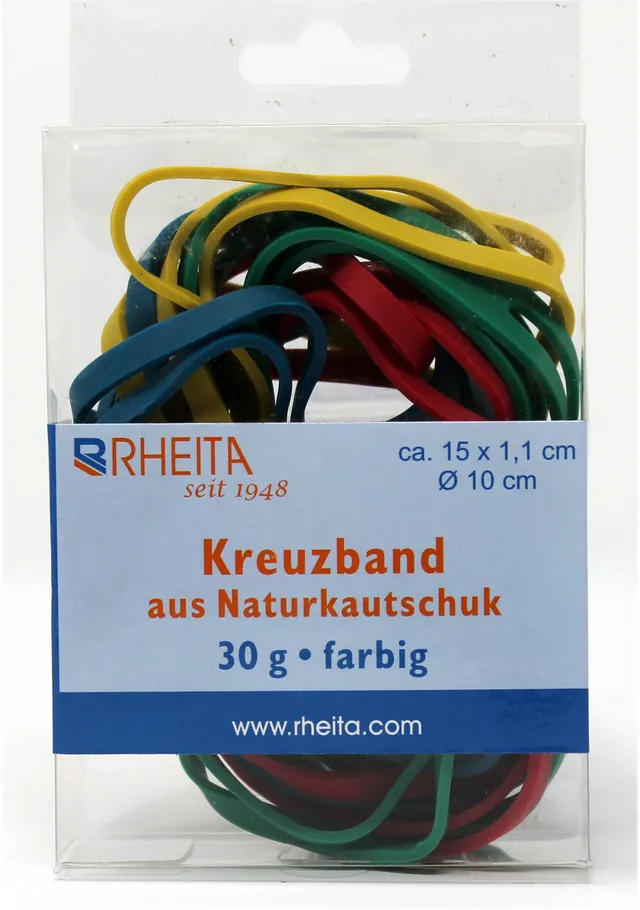 rheita-kreuzband-naturkautschuk-30-g-farblich-sortiert-15-x-1-1-cm image 1