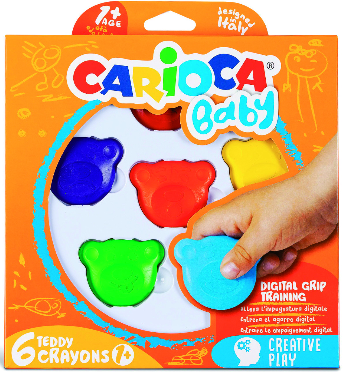 carioca-baby-teddy-wachsmaler-6-st-ck-ab-12-monate-mehrfarbig image 2