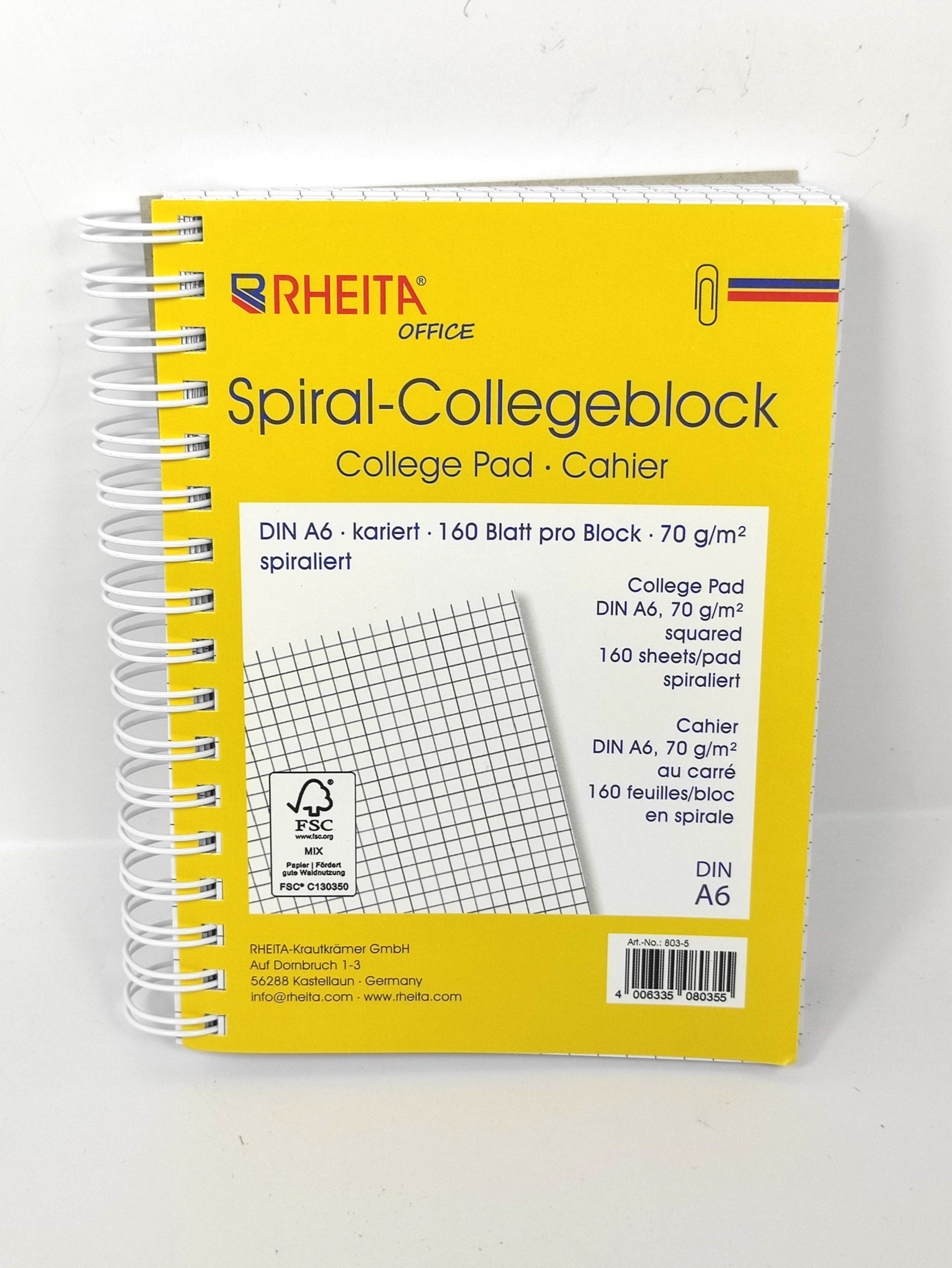 rheita-spiral-collegepad-din-a6-kariert-160-blatt-fsc image 1