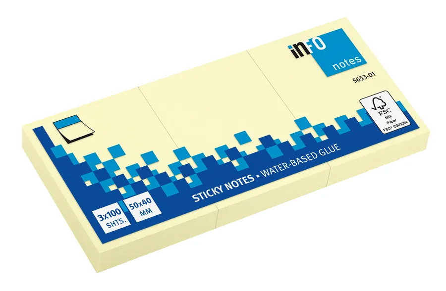 rheita-haftnotizen-50x40-mm-gelb-3er-pack-je-100-blatt image 1