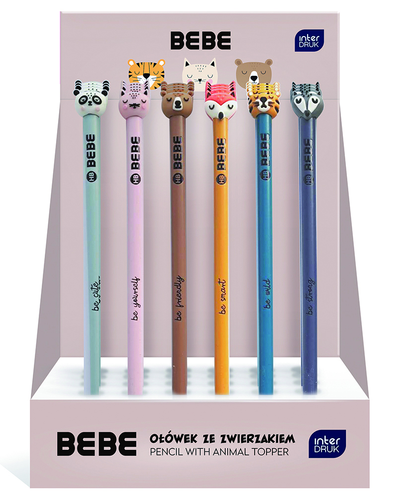 rheita-interdruk-bebe-friends-bleistift-hb-mit-tieraufsatz image 1