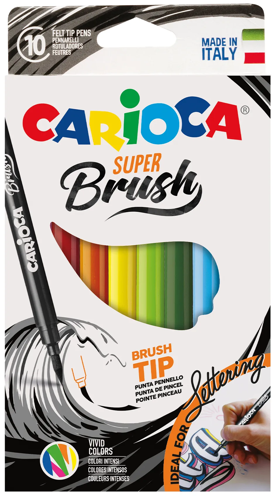 carioca-super-brush-fasermaler-10-st-ck-mehrfarbig-mit-pinselspitze image 1