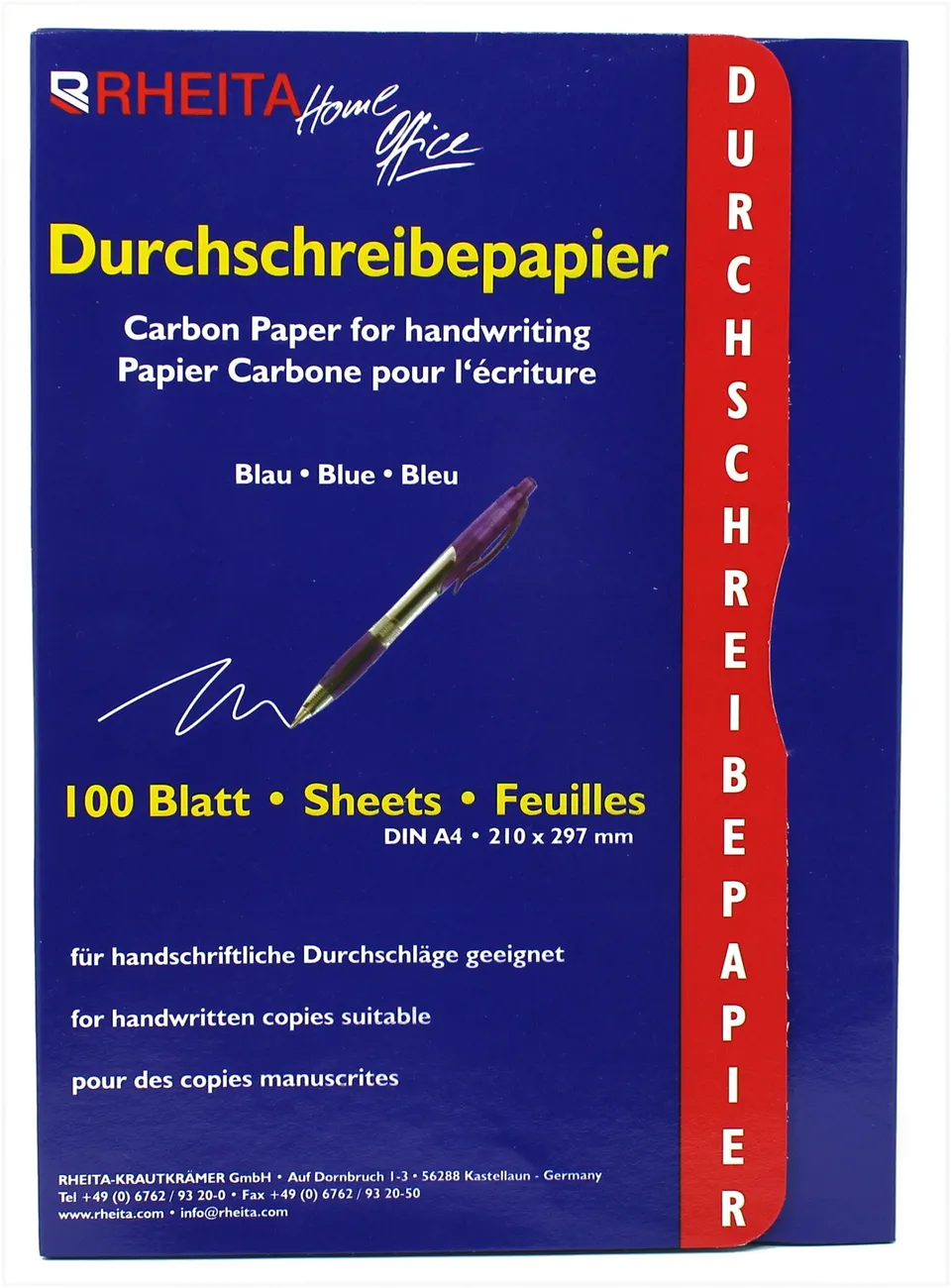 rheita-durchschreibepapier-a4-blau-100-blatt-mappe-f-r-kopien-und-pausen image 1