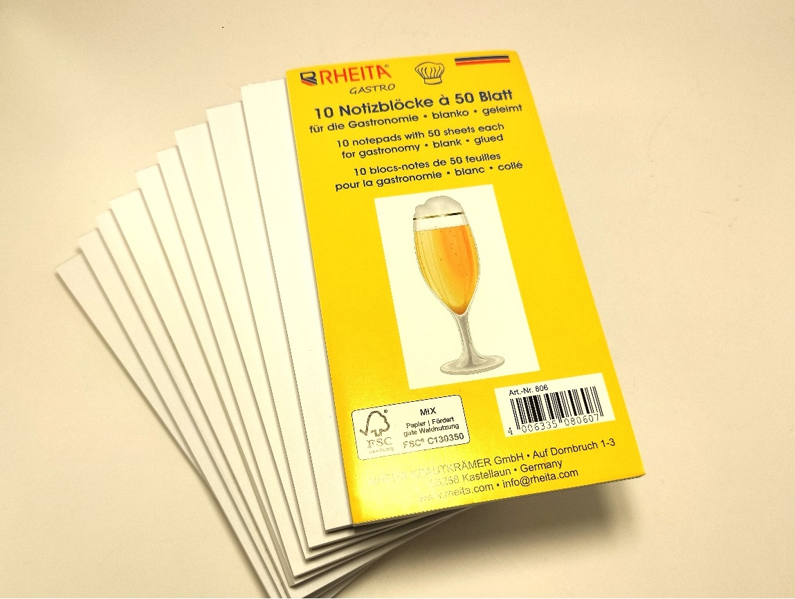 rheita-gastronomieblock-geleimt-wei-50-blatt-blanko-7x15-cm-10-st-ck image 2
