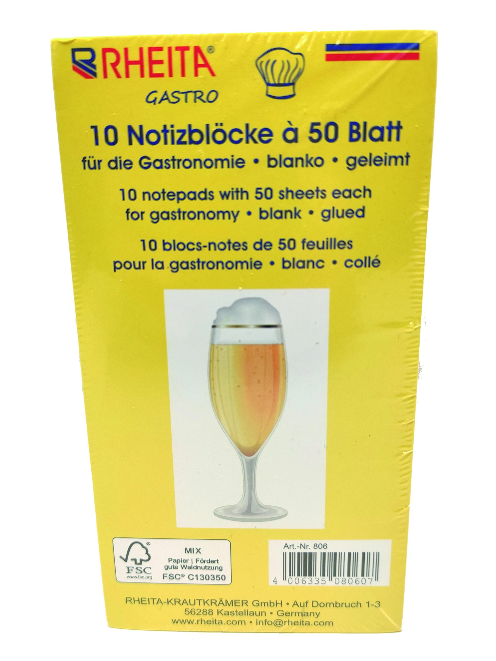 rheita-gastronomieblock-geleimt-wei-50-blatt-blanko-7x15-cm-10-st-ck image 1