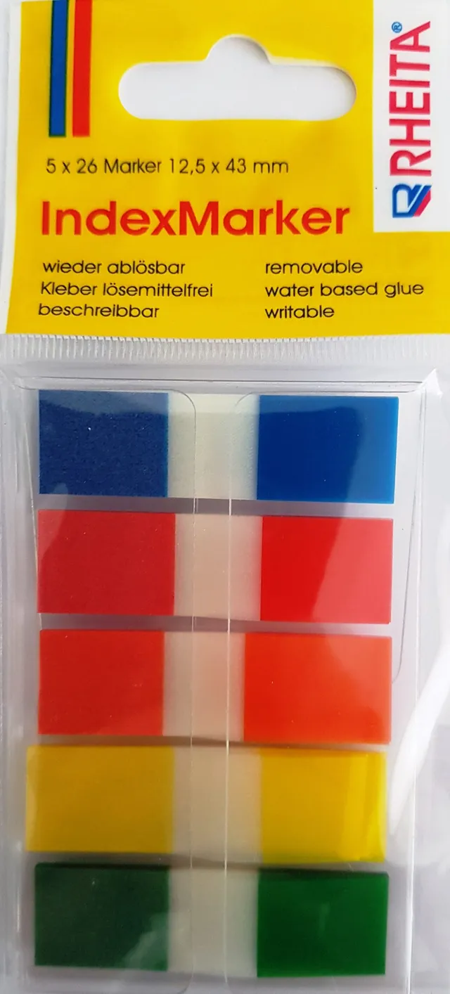 rheita-index-folie-im-spender-12-5-x-43-mm-5-farben-130-blatt image 1