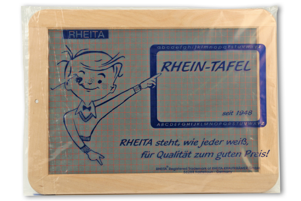 rheita-schiefertafel-premium-mit-naturholzrahmen-liniert-kariert image 1