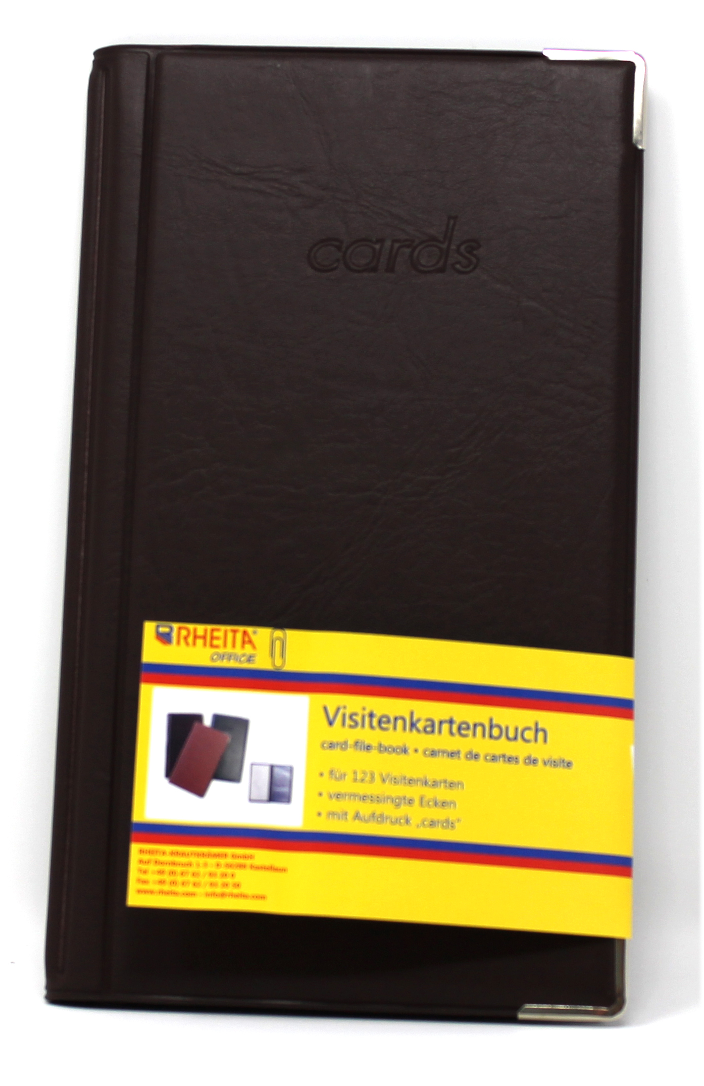 rheita-visitenkartenbuch-f-r-123-karten-mit-2-messingecken-sortiert image 3