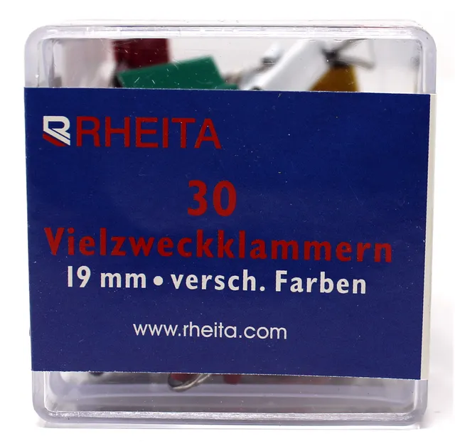 rheita-foldback-klammern-19-mm-farblich-sortiert-30-st-ck-in-klarsichtbox image 1