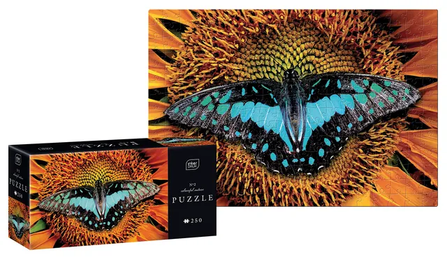 rheita-interdruk-puzzle-250-teile-schmetterling-neon-48-x-33-cm image 1