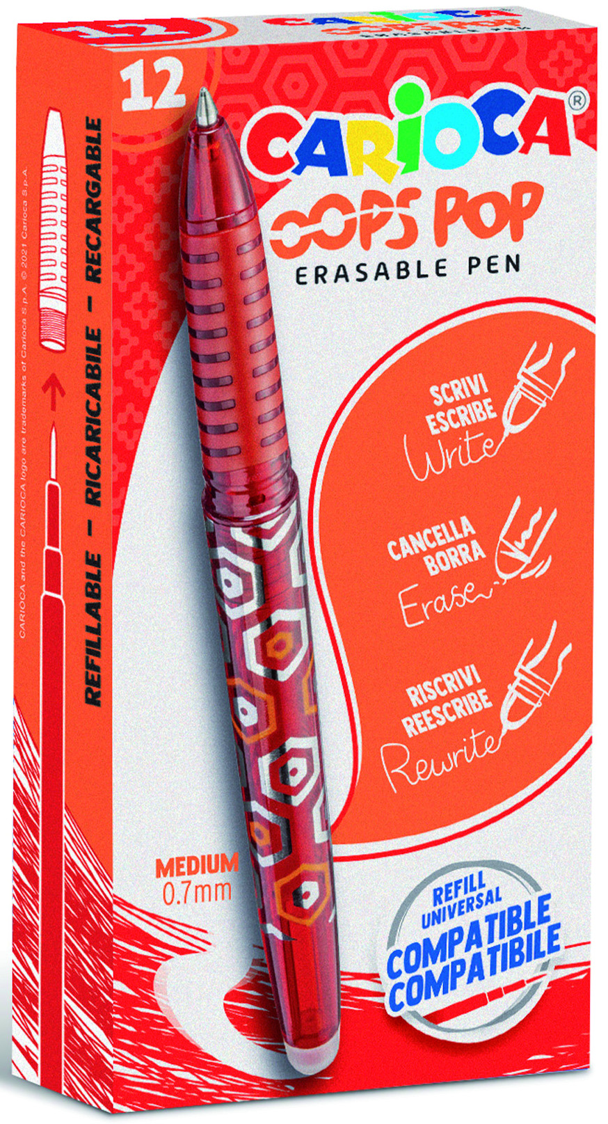 rheita-carioca-oops-pop-radierbarer-tintenroller-12-st-ck-rot-0-7-mm image 1