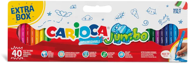 rheita-carioca-jumbo-fasermaler-40-st-ck-6mm-mit-7-tokens image 1