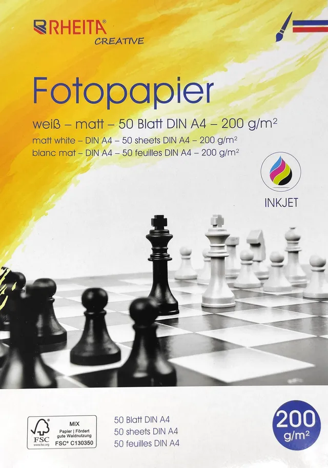 rheita-fotopapier-a4-matt-200g-m-50-blatt-wei image 1