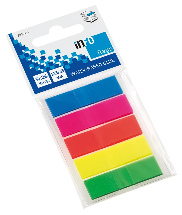 globalnotes-pet-flags-12-5-x-43-mm-5-farbig-130-blatt-auf-clip-karte image 1