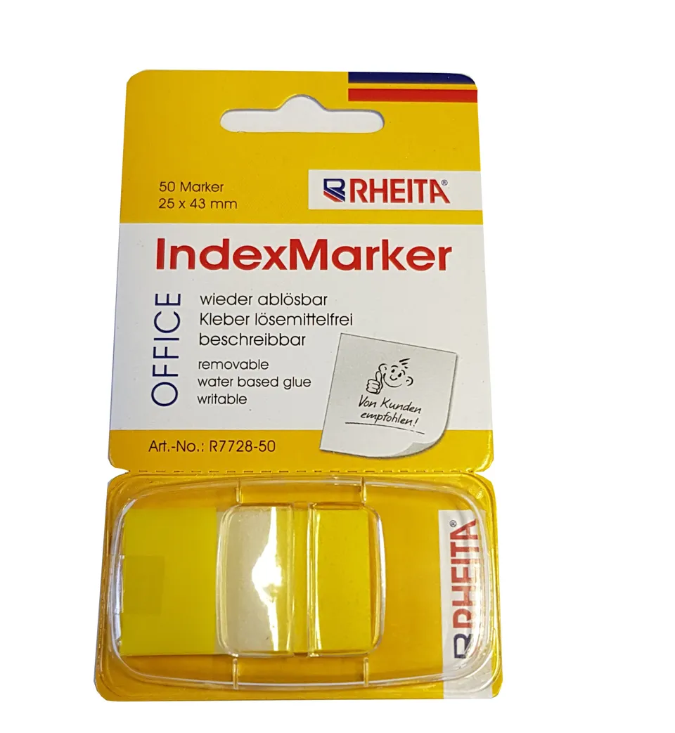 rheita-indexe-aus-folie-im-spender-gelb-transparent-25-x-43-mm-50-blatt image 1