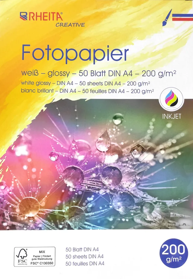 rheita-fotopapier-a4-wei-glossy-200g-m-50-blatt-fsc-mix image 1