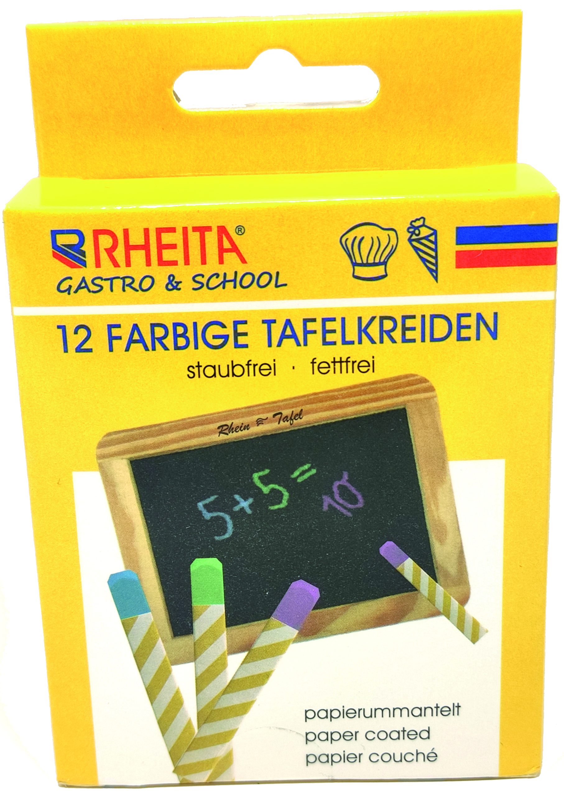 rheita-wandtafelkreiden-papierummantelt-eckig-farbig-12-st-ck-im-pappetui image 1