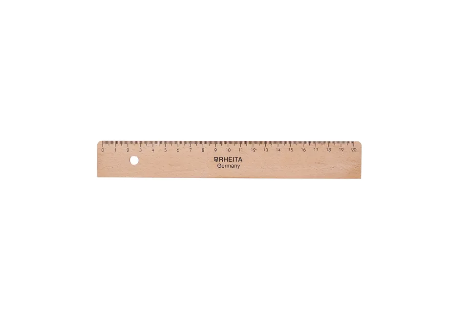 rheita-holzlineal-natur-20-cm-mit-tuschekante image 1