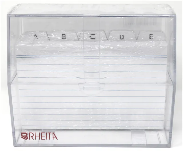 rheita-karteikasten-din-a6-transparent-inkl-register-a-z-100-karten image 1