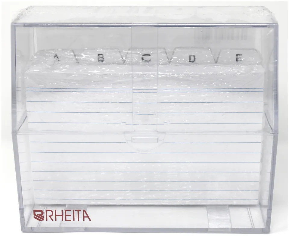 rheita-karteikasten-din-a6-transparent-inkl-register-a-z-100-karten image 1