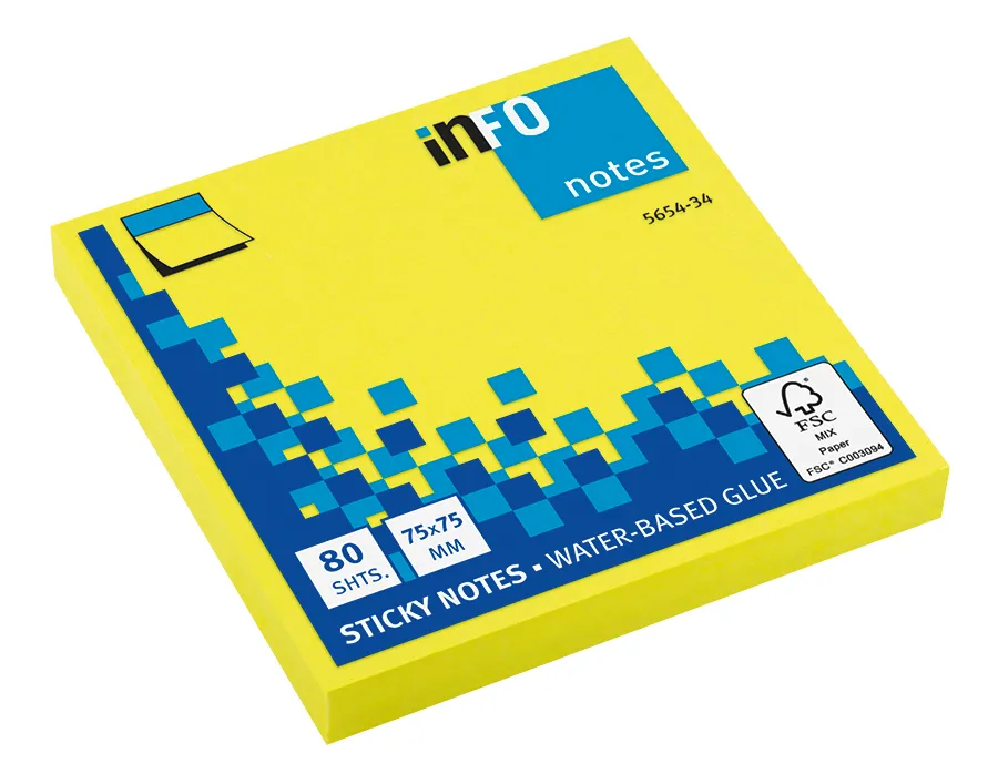 rheita-globalnotes-haftnotizen-brilliantgelb-75x75-mm-80-blatt image 1