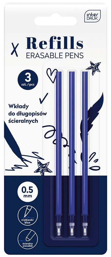 interdruk-ersatzminen-radierbar-blau-0-5-mm-3er-blister image 1