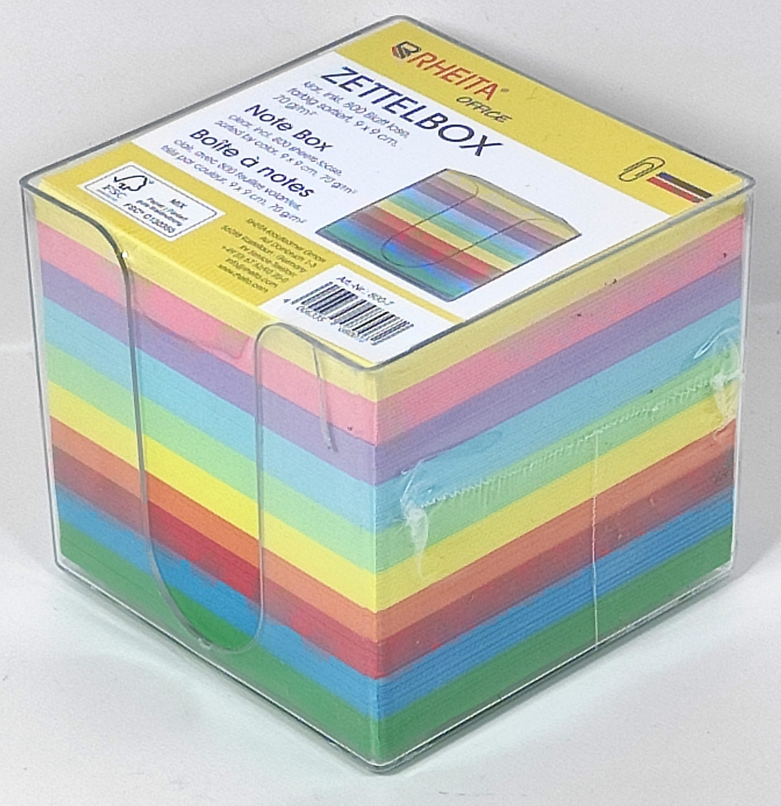 rheita-zettelbox-klar-9x9-cm-inkl-800-blatt-farbig image 4