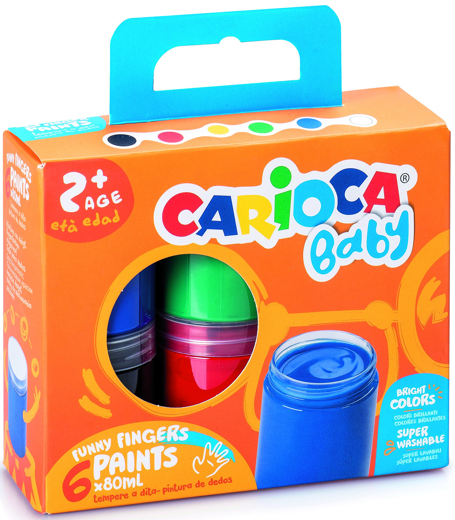 carioca-baby-fingermalfarben-6-x-80-ml-auswaschbar-ungiftig-ab-24-monate image 1
