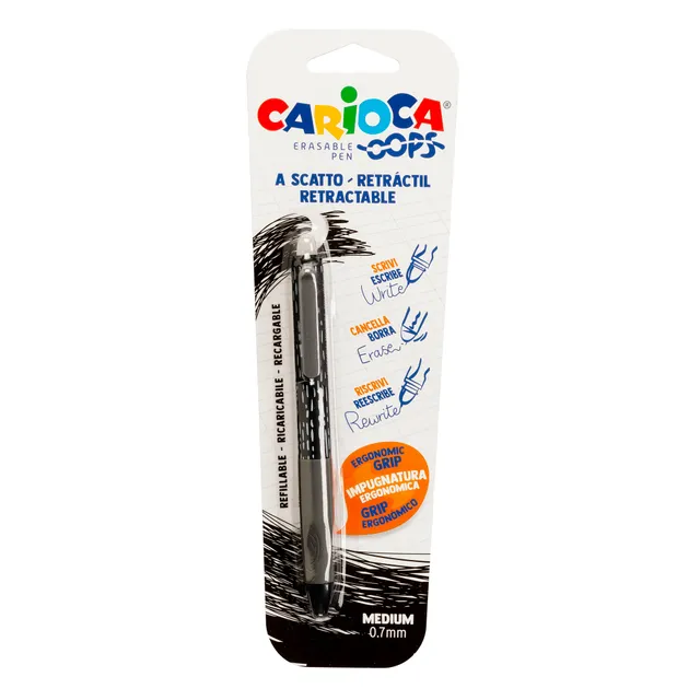carioca-oops-radierbarer-tintenroller-schwarz-0-7-mm-1-blister image 1