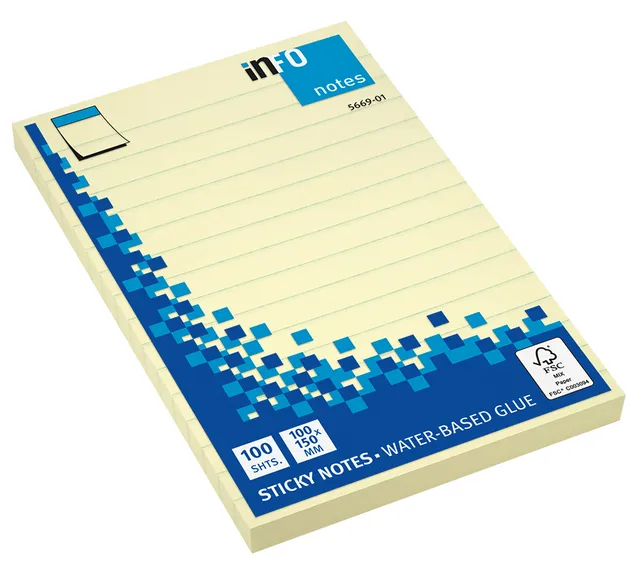 rheita-haftnotizen-liniert-gelb-100x150-mm-100-blatt image 1