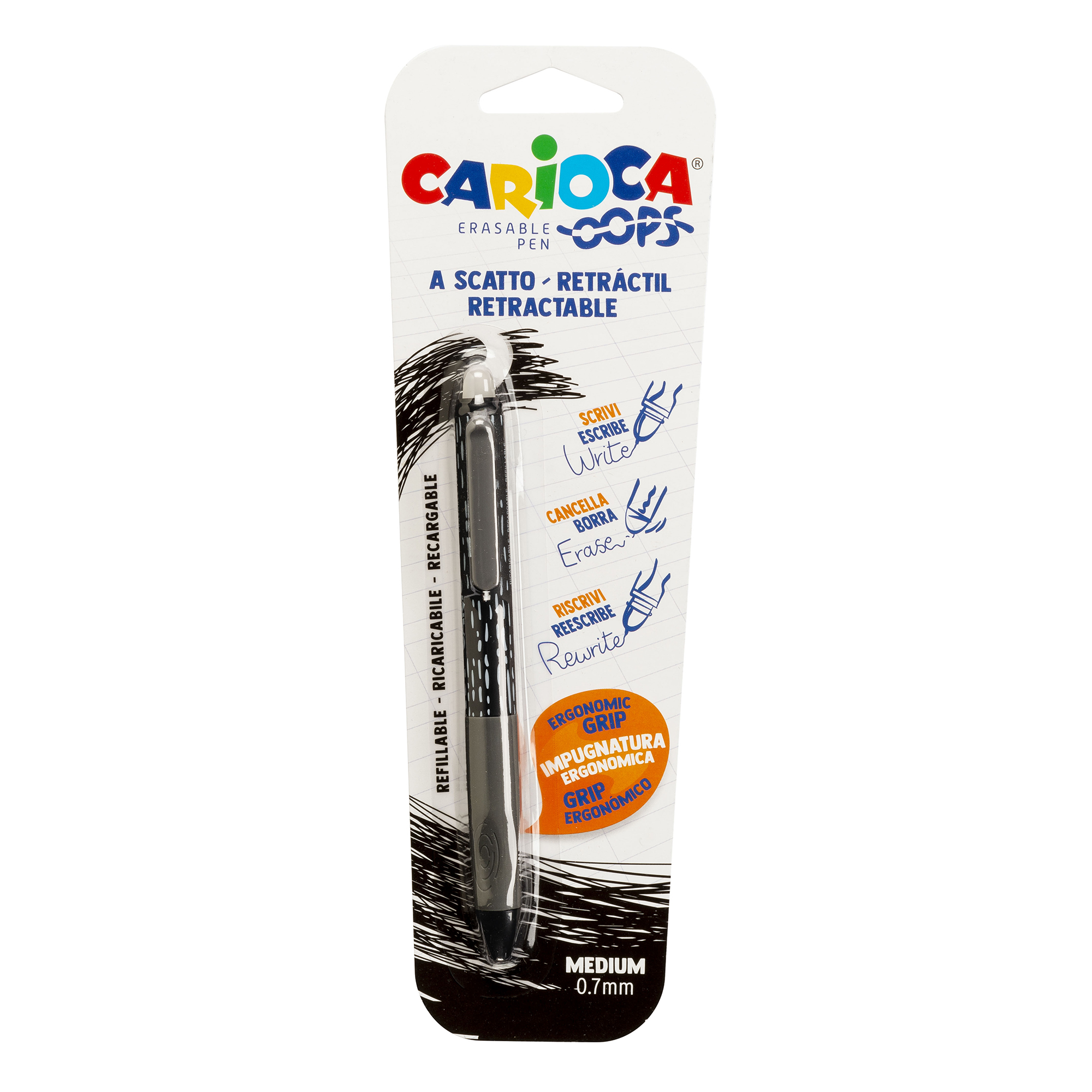 carioca-oops-radierbarer-tintenroller-schwarz-0-7-mm-1-blister image 1
