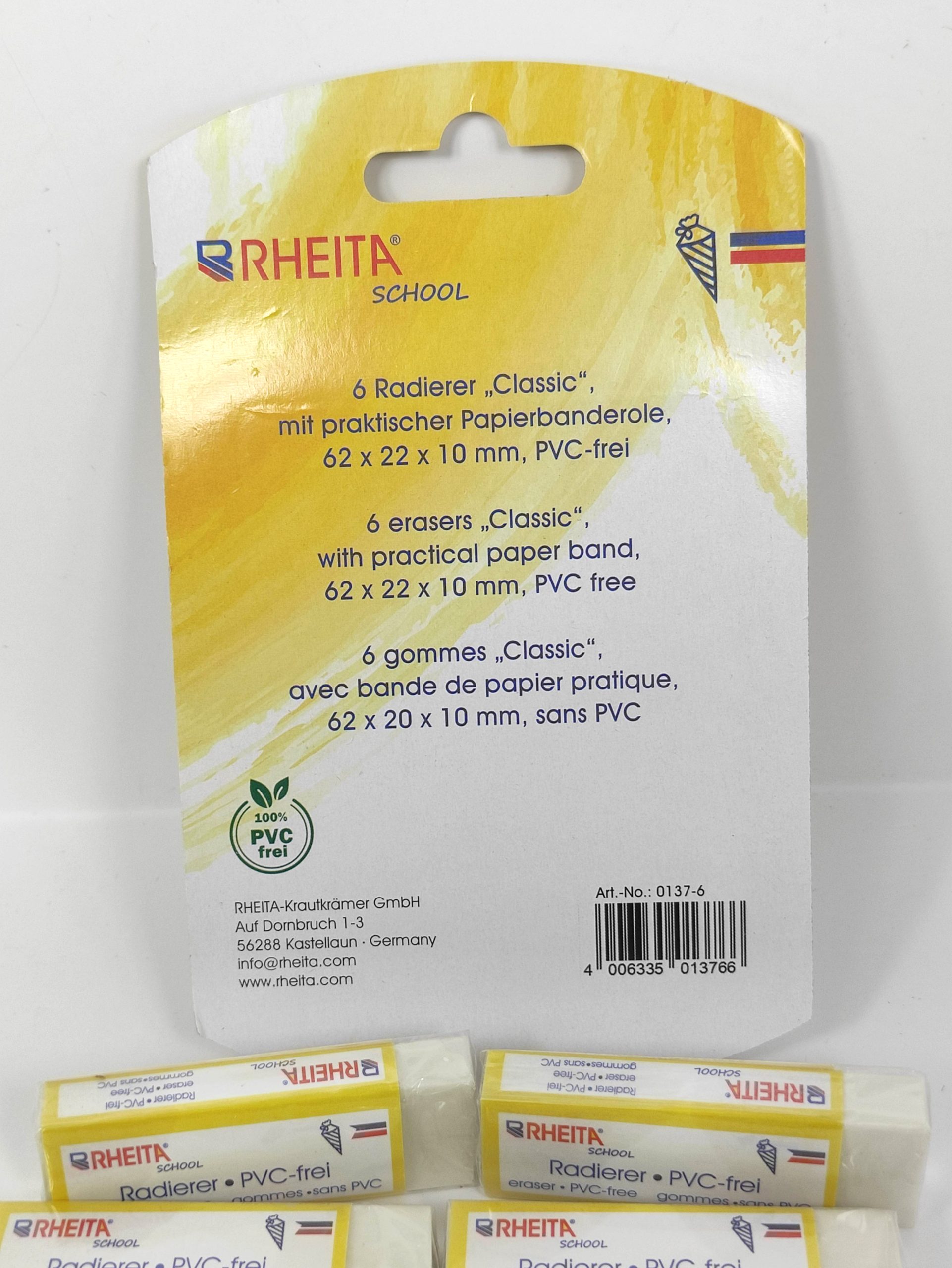 rheita-radierer-wei-pvc-frei-62-x-22-x-10-mm-6-st-ck-auf-blisterkarte image 2