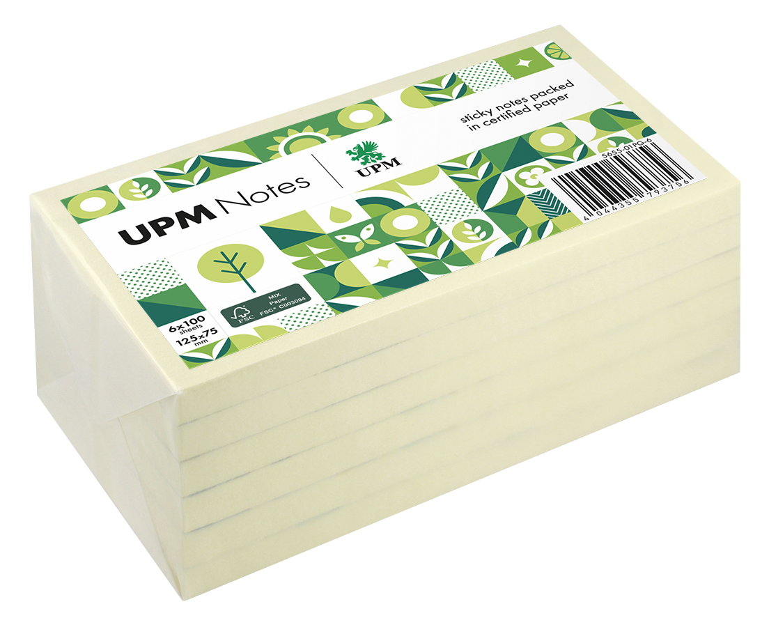 rheita-upm-notes-gelbe-haftnotizen-125x75-mm-6x100-blatt image 1