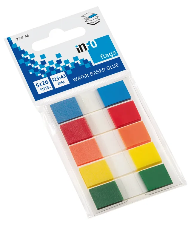 globalnotes-pet-flags-12-5x43mm-5-farben-transparent-130-blatt-mit-clip image 1