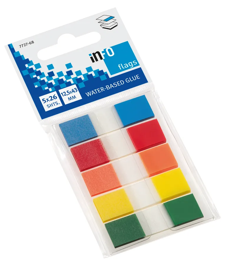 globalnotes-pet-flags-12-5x43mm-5-farben-transparent-130-blatt-mit-clip image 1