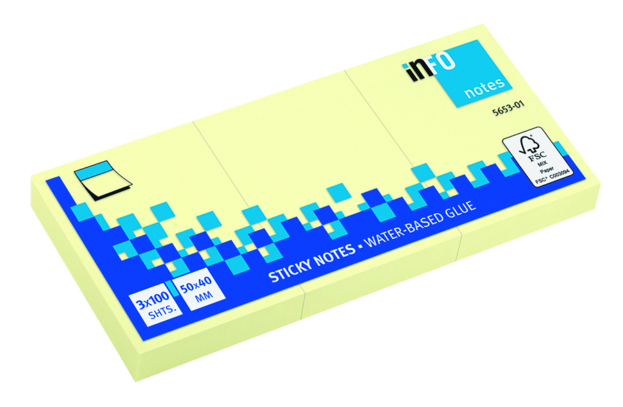 rheita-haftnotizen-50x40-mm-gelb-3er-pack-je-100-blatt image 1