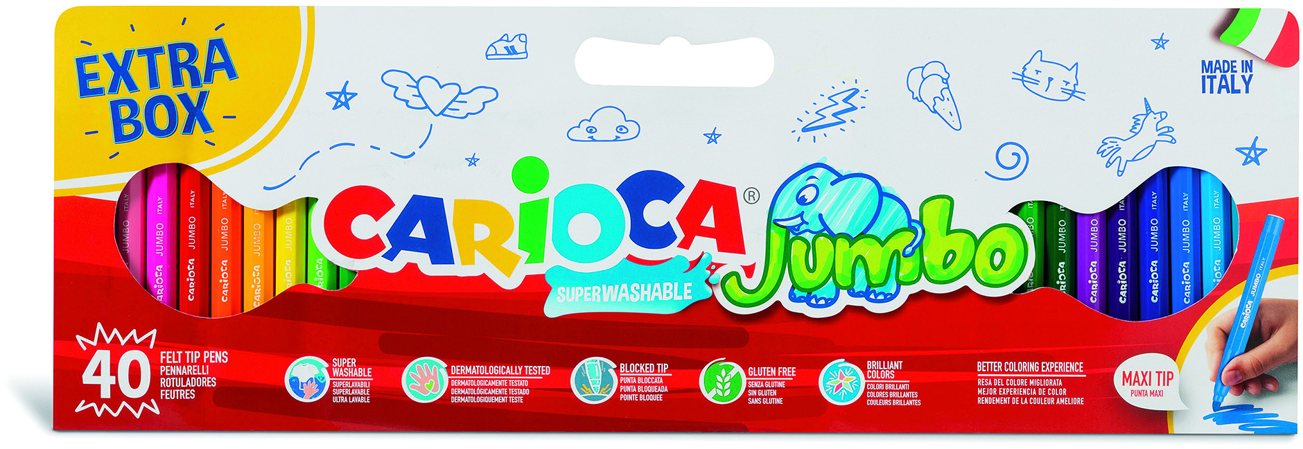 rheita-carioca-jumbo-fasermaler-40-st-ck-6mm-mit-7-tokens image 1