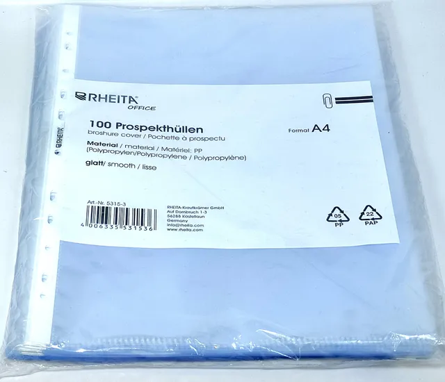 rheita-pp-prospekth-lle-din-a4-glatt-35-100-st-ck-made-in-germany image 1