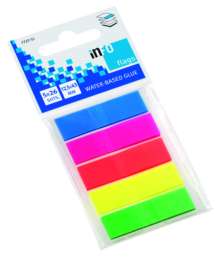 globalnotes-pet-flags-12-5-x-43-mm-5-farbig-130-blatt-auf-clip-karte image 1