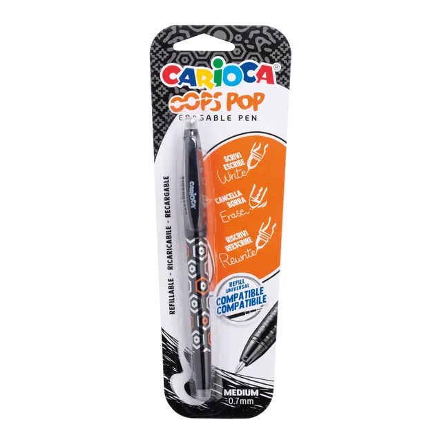 carioca-oops-pop-radierbarer-tintenroller-0-7mm-blister-schwarz image 1