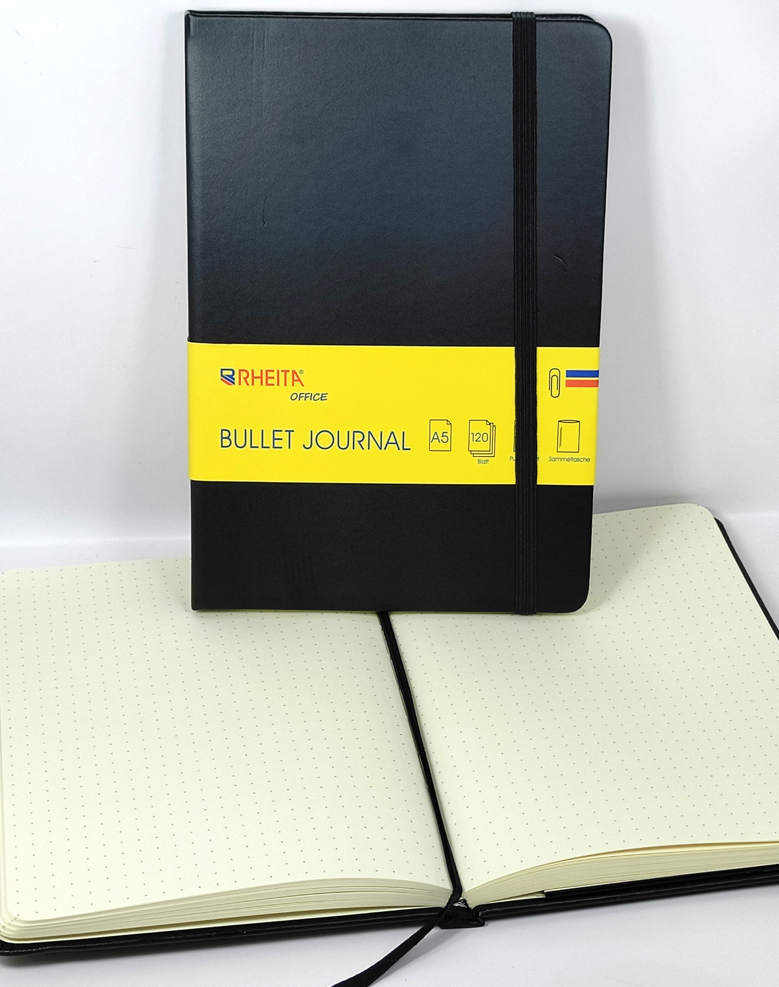 rheita-bullet-journal-a5-dots-120-blatt-80g-m-pu-schwarz-mit-sammeltasche image 4