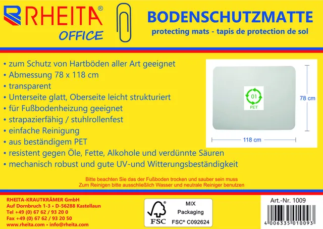 rheita-bodenschutzmatte-transparent-78-x-118-cm-pet-f-r-hartb-den image 1
