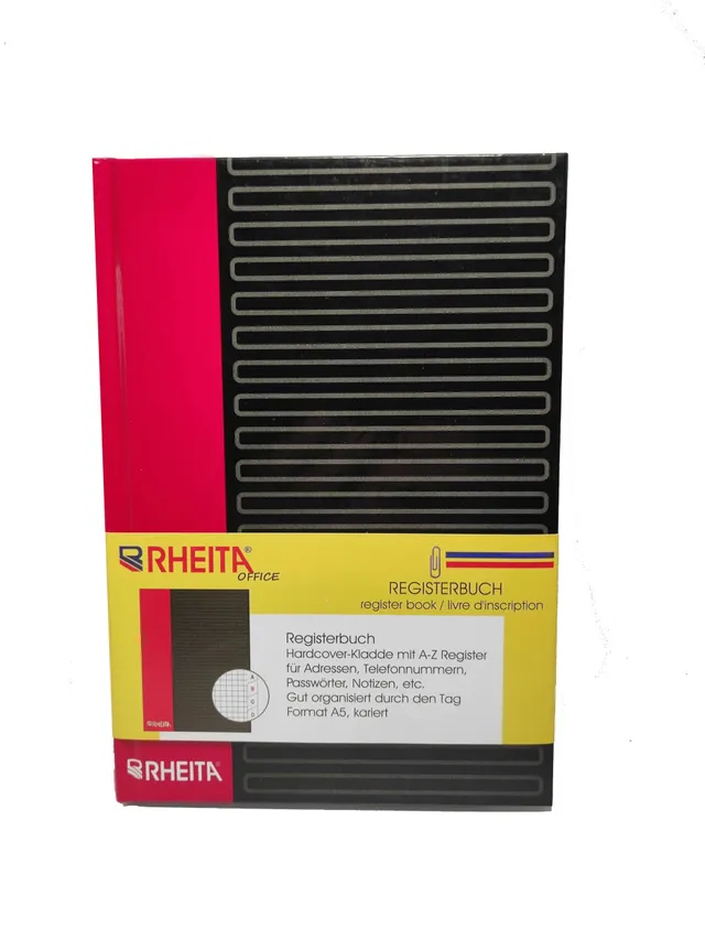 rheita-registerbuch-din-a5-96-blatt-kariert-mit-a-z-register image 1