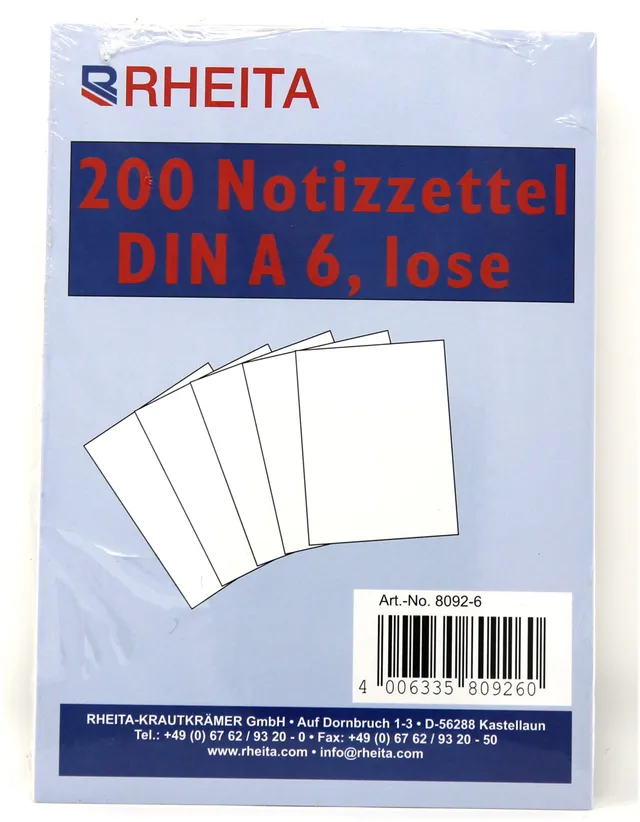 rheita-notizzettel-a6-wei-200-blatt-80-g-m image 1