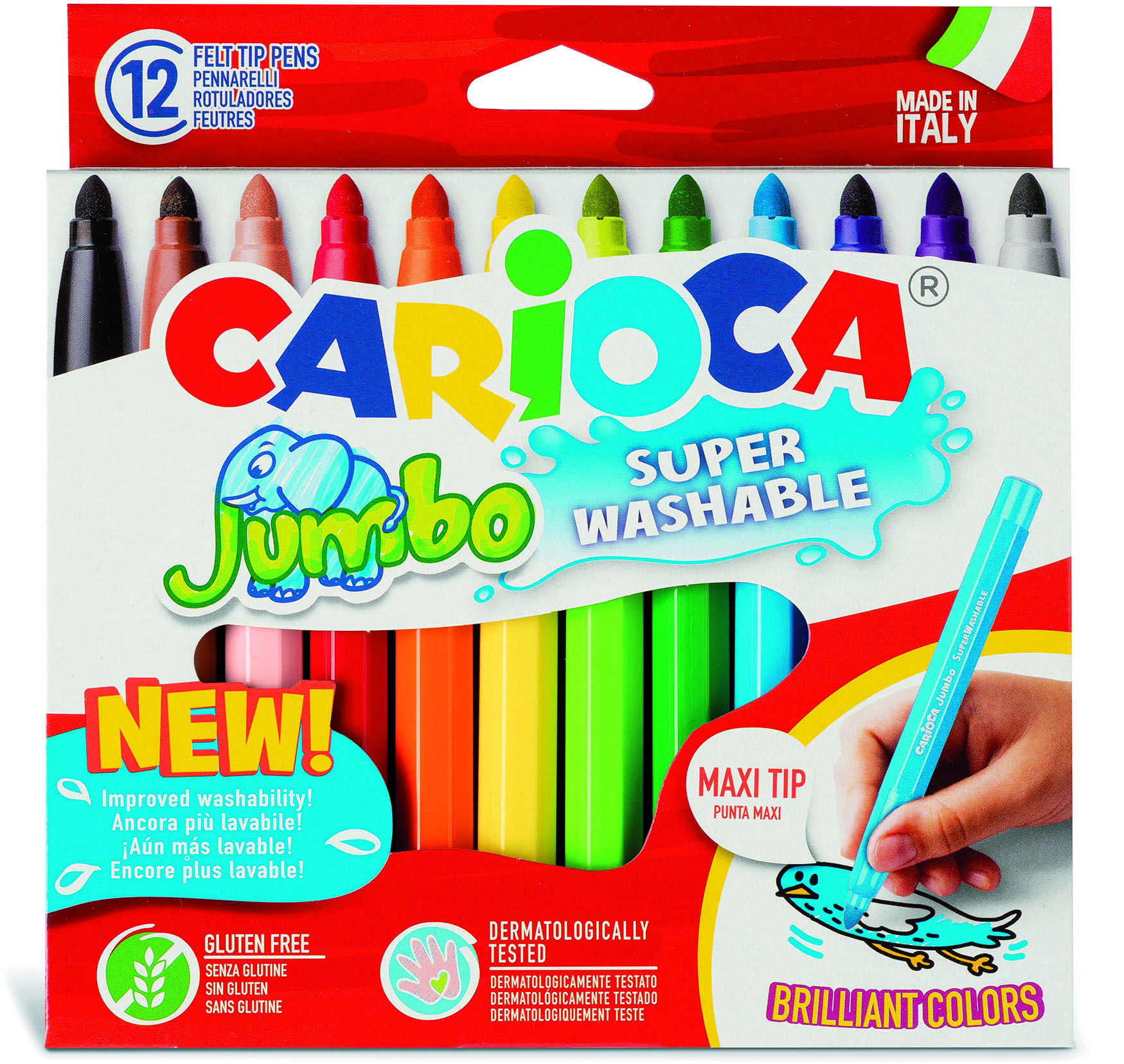 carioca-jumbo-fasermaler-12-st-ck-6-mm-spitze-mehrfarbig image 1